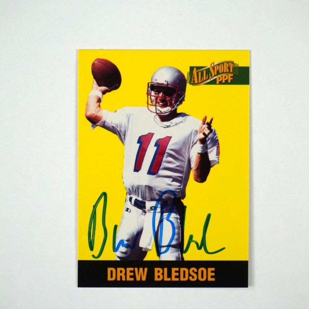 1996 All Sport PPF Drew Bledsoe Scoreboard Authentic Auto Patriots